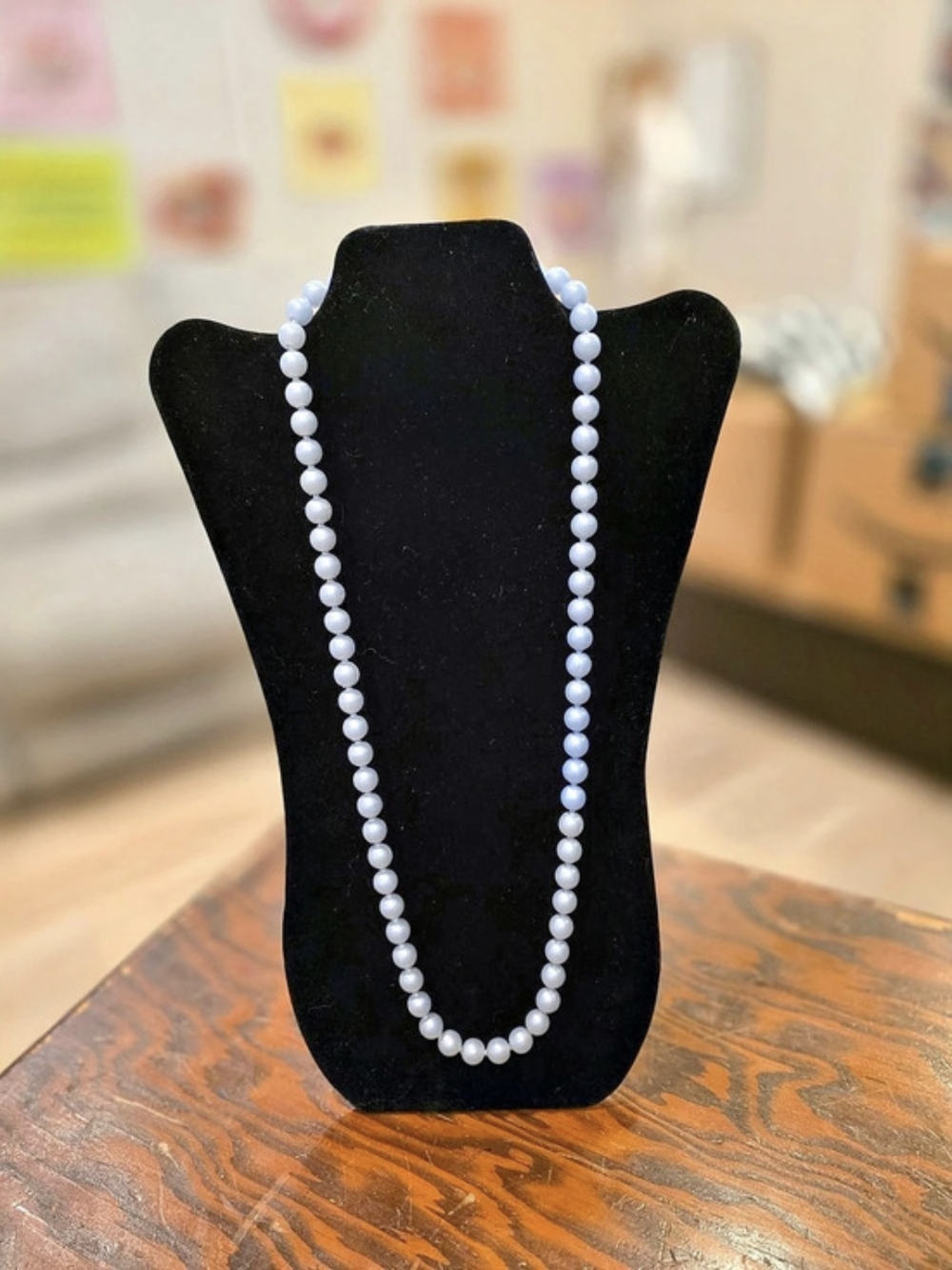 Pale Blue Popping Bead Necklace